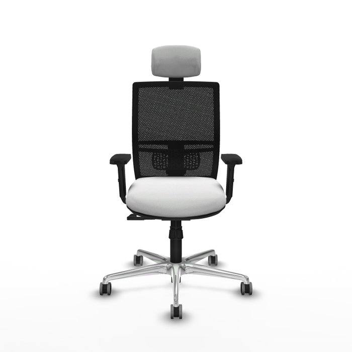PIQUERAS Y CRESPO Silla de oficina Yunquera con mecanismo Sincro Blanco y Negro
