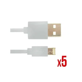Nortess Kit de 5 Cables Lightning de 2m Blanco para iPhone e iPad