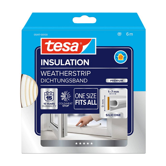 Tesa Junta de estanqueidad de silicona 6m x 9mm x 7mm Blanco Tesa Junta de estanqueidad de silicona 6m x 9mm x 7mm Blanco