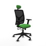 PIQUERAS Y CRESPO Silla de oficina Motilla con mecanismo Sincro/Traslack, Verde y Negro