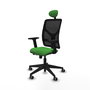 PIQUERAS Y CRESPO Silla de oficina Motilla con mecanismo Sincro/Traslack, Verde y Negro