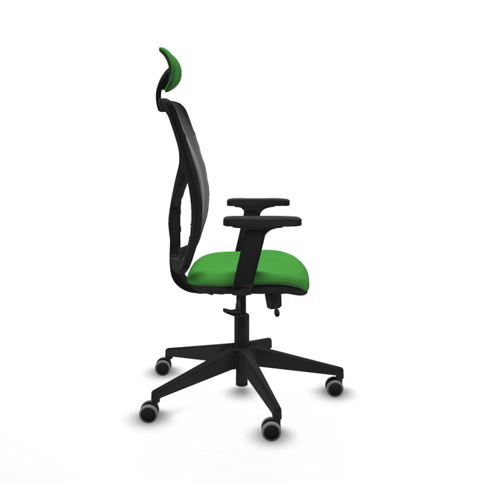 PIQUERAS Y CRESPO Silla de oficina Motilla con mecanismo Sincro/Traslack, Verde y Negro