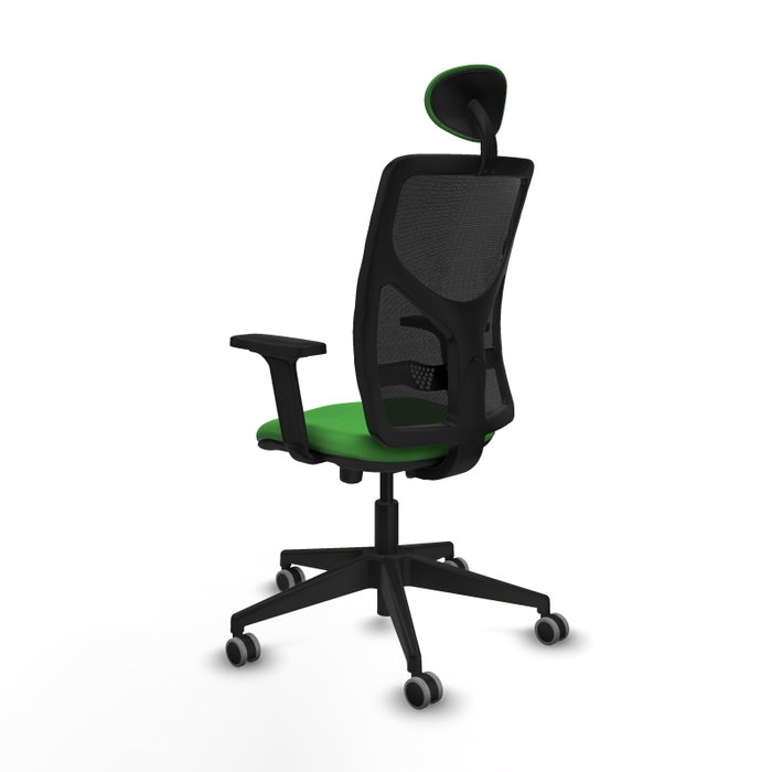 PIQUERAS Y CRESPO Silla de oficina Motilla con mecanismo Sincro/Traslack, Verde y Negro