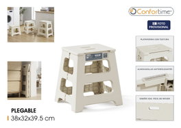 Confortime Taburete Plegable White 38x32x39.5cm