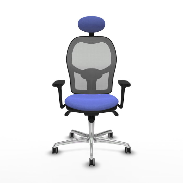PIQUERAS Y CRESPO Silla de oficina Jorquera con mecanismo sincro, tela azul y malla gris PIQUERAS Y CRESPO Silla de oficina Jorquera con mecanismo sincro, tela azul y malla gris