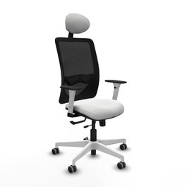 PIQUERAS Y CRESPO Silla de oficina Zulema con mecanismo Sincro/Traslack, Blanco y Negro