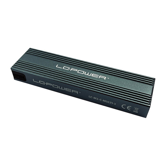LC-Power LC-M2-C-MULTI-3 Caja Externa SSD M.2 NVMe y SATA USB 3.2 Antracita