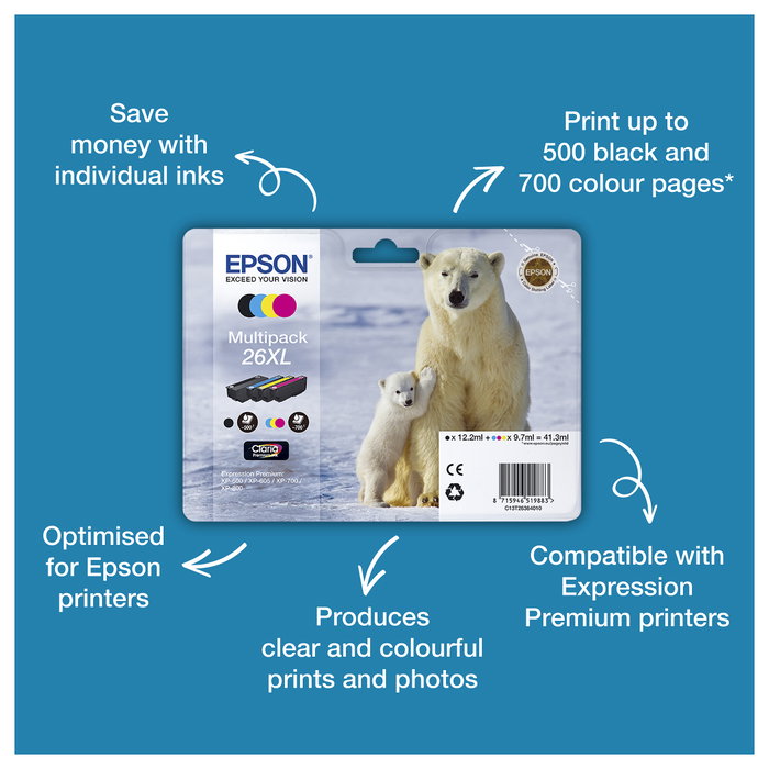 Epson Claria Premium Cartucho Negro 26 C13T26014012 Epson Claria Premium Cartucho Negro 26 C13T26014012
