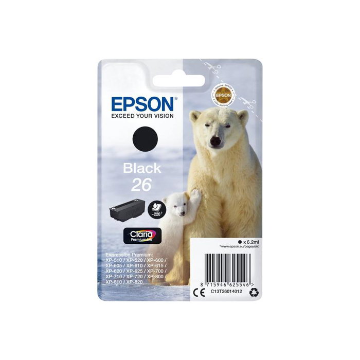 Epson Claria Premium Cartucho Negro 26 C13T26014012 Epson Claria Premium Cartucho Negro 26 C13T26014012