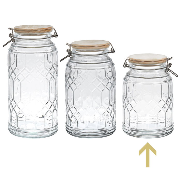 Cook Concept Bote Conserva 1,8 L con Tapa de Madera y Cierre Mecánico