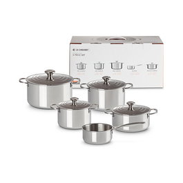 Le Creuset Juego de ollas 3-Ply Plus de acero inoxidable, 5 piezas (96605300000000)