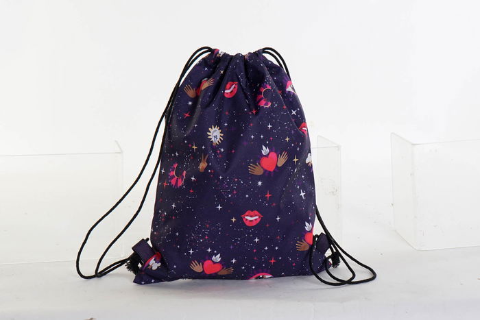 DKD Home Decor Mochila Lila Rosa 1 x 36 x 28 cm, Colección Good Luck, Ambiente Moderno, Nylon/Poliéster, Impermeable