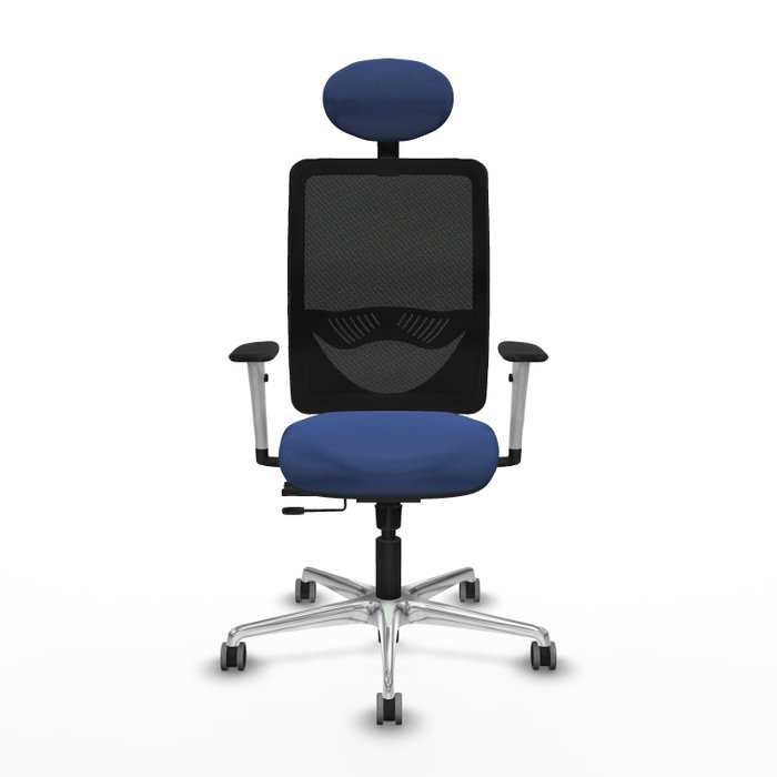 PIQUERAS Y CRESPO Silla de oficina Zulema con mecanismo Sincro/Traslack Azul marino y Negro