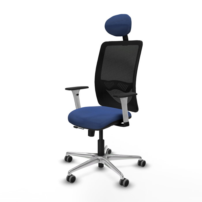 PIQUERAS Y CRESPO Silla de oficina Zulema con mecanismo Sincro/Traslack Azul marino y Negro
