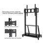 Techly ICA-TR30 Soporte de TV con Ruedas Multifunción, Piso, Hasta 150 kg y Pantallas de 55 pulgadas (139.7 cm) a 100 pulgadas (2.54 m), Color Negro