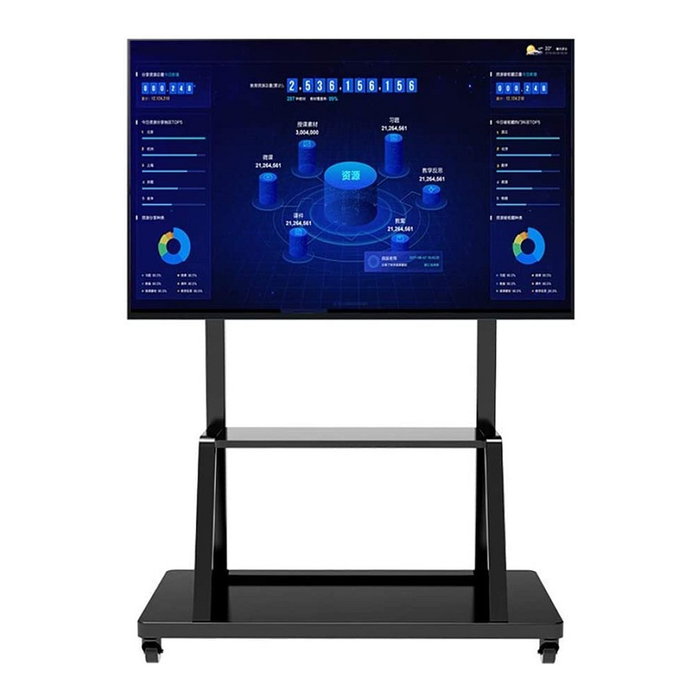 Techly ICA-TR30 Soporte de TV con Ruedas Multifunción, Piso, Hasta 150 kg y Pantallas de 55 pulgadas (139.7 cm) a 100 pulgadas (2.54 m), Color Negro