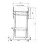 Techly ICA-TR30 Soporte de TV con Ruedas Multifunción, Piso, Hasta 150 kg y Pantallas de 55 pulgadas (139.7 cm) a 100 pulgadas (2.54 m), Color Negro
