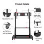 Techly ICA-TR30 Soporte de TV con Ruedas Multifunción, Piso, Hasta 150 kg y Pantallas de 55 pulgadas (139.7 cm) a 100 pulgadas (2.54 m), Color Negro