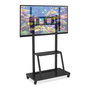 Techly ICA-TR30 Soporte de TV con Ruedas Multifunción, Piso, Hasta 150 kg y Pantallas de 55 pulgadas (139.7 cm) a 100 pulgadas (2.54 m), Color Negro