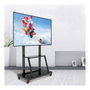 Techly ICA-TR30 Soporte de TV con Ruedas Multifunción, Piso, Hasta 150 kg y Pantallas de 55 pulgadas (139.7 cm) a 100 pulgadas (2.54 m), Color Negro