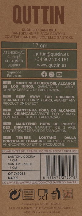 Quttin Cuchillo Santoku "Terra" 17 cm (24 Unidades)