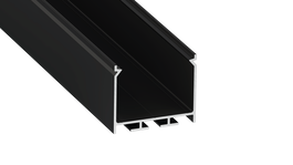 GreenIce Perfil de Aluminio KIMERA NORS Anodizado Negro con Difusor Opal y Clips