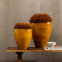 Jarrón Mostaza Cerámica Decoración 39,50 X 39,50 X 60 cm