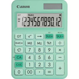Canon LS-125KB Calculadora de sobremesa 12 dígitos con pantalla LCD, funciones financieras y científica, fuente solar y batería, color verde