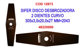 SIFER Disco Desbrozadora 2 Dientes Curvo 305x3,0x20,0x2T mm