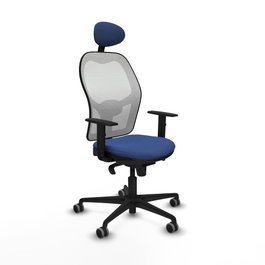 PIQUERAS Y CRESPO Silla de oficina Jorquera con mecanismo Sincro, Azul marino y Blanco