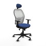 PIQUERAS Y CRESPO Silla de oficina Jorquera con mecanismo Sincro, Azul marino y Blanco