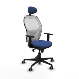 PIQUERAS Y CRESPO Silla de oficina Jorquera Azul marino y Blanco con Mecanismo Sincro y Cabecero Fijo