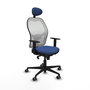 PIQUERAS Y CRESPO Silla de oficina Jorquera Azul marino y Blanco con Mecanismo Sincro y Cabecero Fijo