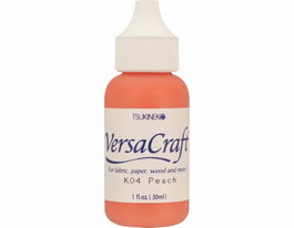 Tsukineko Tinta VERSACRAFT color naranja Peach para textil, bote cánula de 30ml