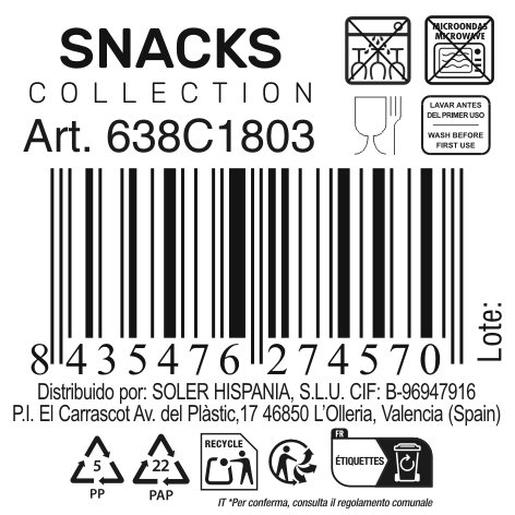 La Mediterranea Bol para Snacks Color Ø 12,5 x 5 cm (48 Unidades)