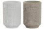 DKD Home Decor Vaso Beige Blanco Resina 7 x 10.5 x 7 cm (6 Unidades) Apto para Lavavajillas