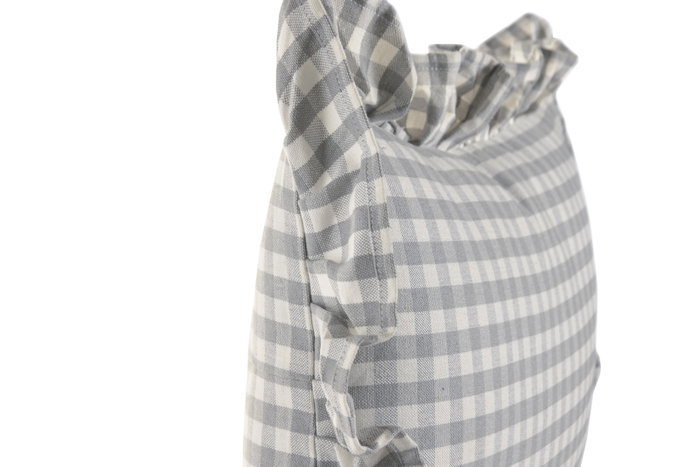 DKD Home Decor Cojín Algodón Reciclado 50x30 Gris con Volantes Vichy DKD Home Decor Cojín Algodón Reciclado 50x30 Gris con Volantes Vichy