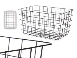 Kinvara Cesta Metal Negra Rectangular 38.5 x 28 x 20.5 cm (Set de 6)