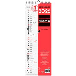 Finocam Calendario De Pared Para Escribir Largo L-155x430 mm Neutro 2026