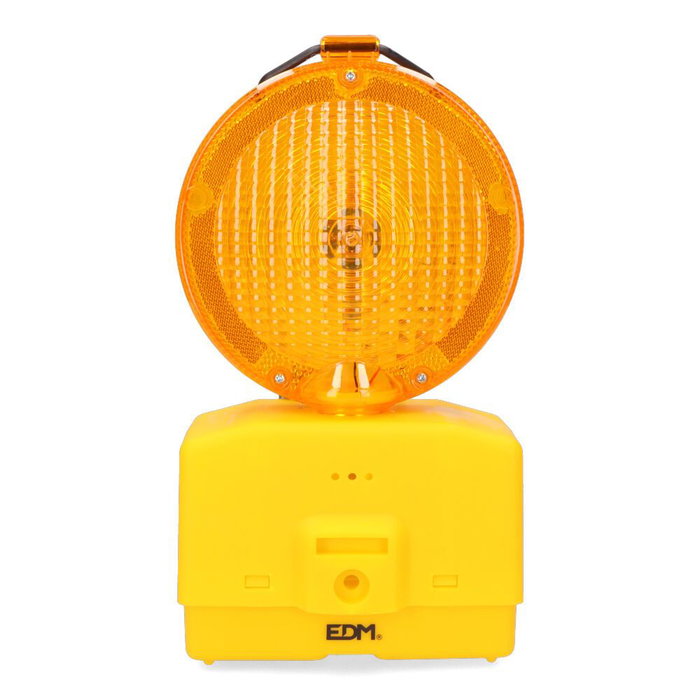 Edm Baliza Señalización LED para Obras Intermitente Fijo Sensor Crepuscular Hasta 30h Autonomía