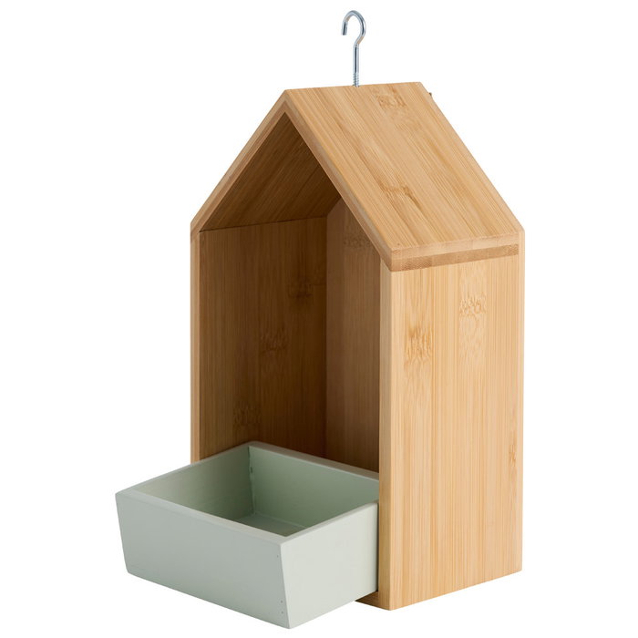 Grouw Comedero para Pájaros con Bandeja Extraíble, Altura 25 cm, Medidas 15x11 cm