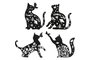 DKD Home Decor Decoración de Pared de Metal de Gato, Surtido de 4 Unidades