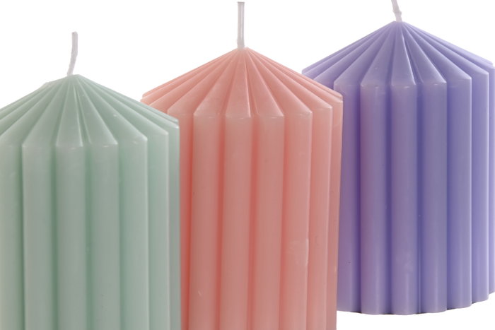 DKD Home Decor Vela Shabby Rosa Palo Verde 7 x 10 x 7 cm (12 Unidades)