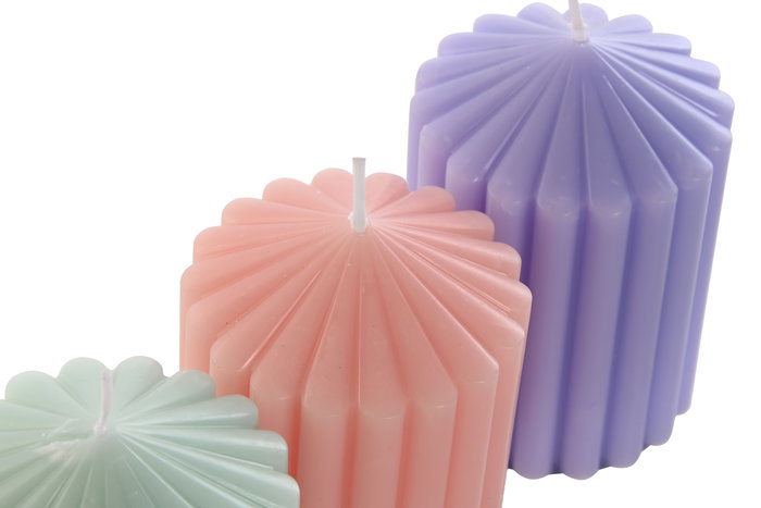 DKD Home Decor Vela Shabby Rosa Palo Verde 7 x 10 x 7 cm (12 Unidades)