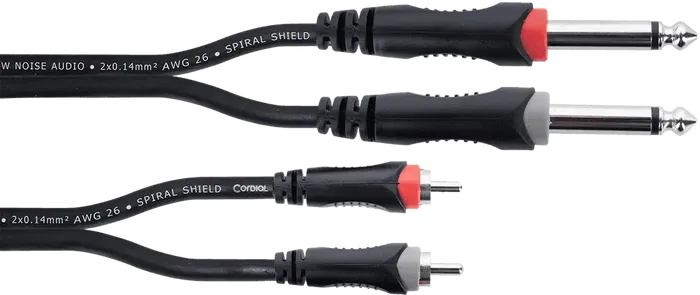 Cordial Cable De Audio Doble Jack Mono a Rca 3 Metros