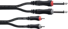 Cordial Cable De Audio Doble Jack Mono a Rca 3 Metros