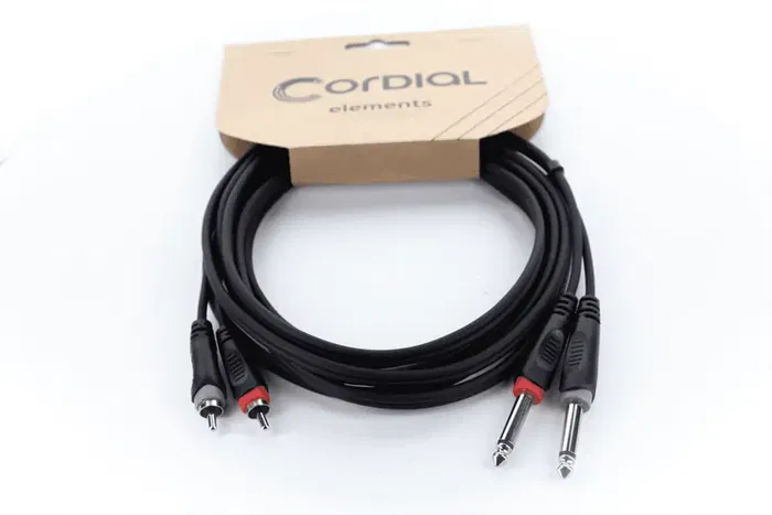 Cordial Cable De Audio Doble Jack Mono a Rca 3 Metros