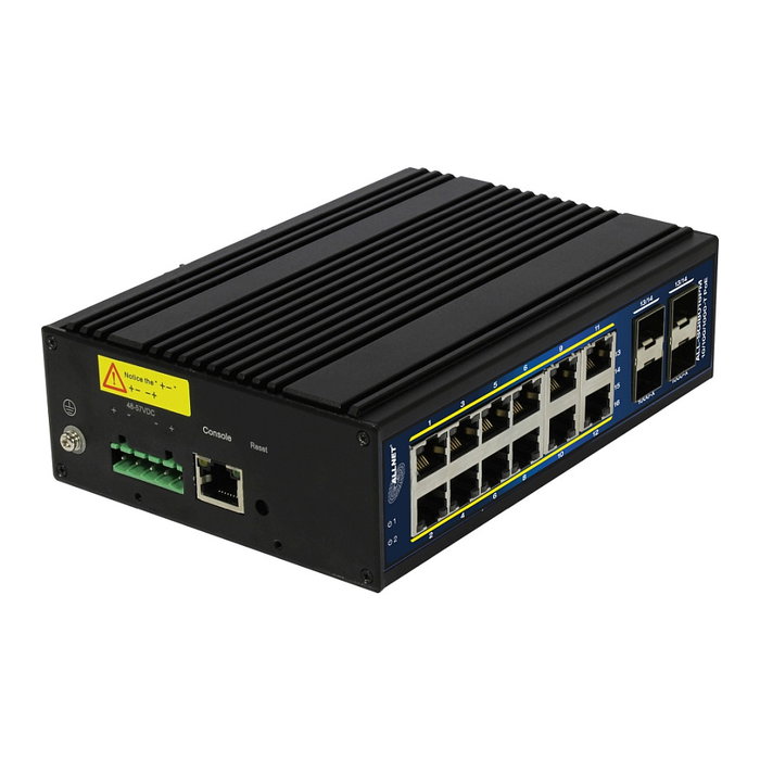 ALLNET ALL-SGI8016PM PoE+ Switch Gestionado Industrial Gigabit Ethernet 12 Puertos 10/100/1000 Mbps