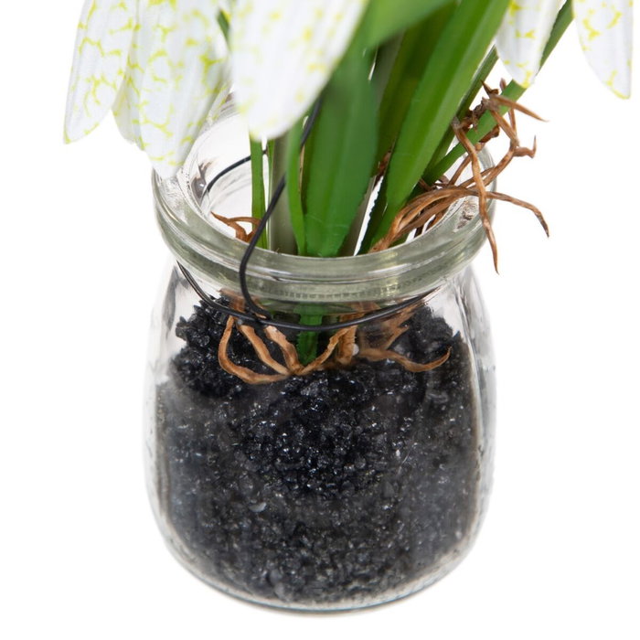 Ixia Planta Blanca Artificial de Decoración 7 x 7 x 20 cm (Pack de 4)
