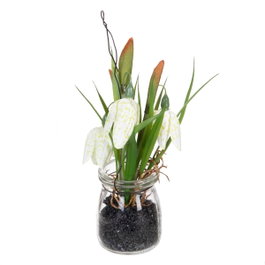 Ixia Planta Blanca Artificial de Decoración 7 x 7 x 20 cm (Pack de 4)